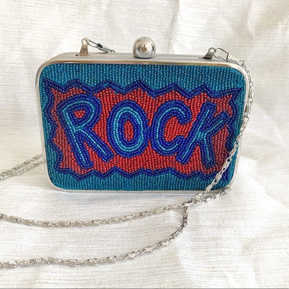 LaSera Franchi Beaded Rock clutch evening purse - Picture 3 of 7
